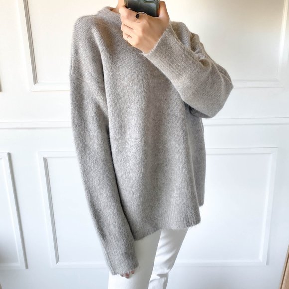 (LAST ONE) Thick Sweater Wool/Mohair Grey - Picture 5 of 12